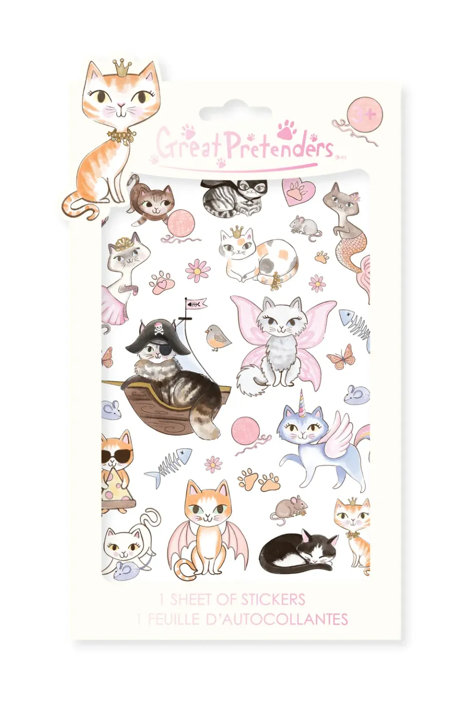 Great Pretenders Paw-Some adesivi gatti set bimba fantasia