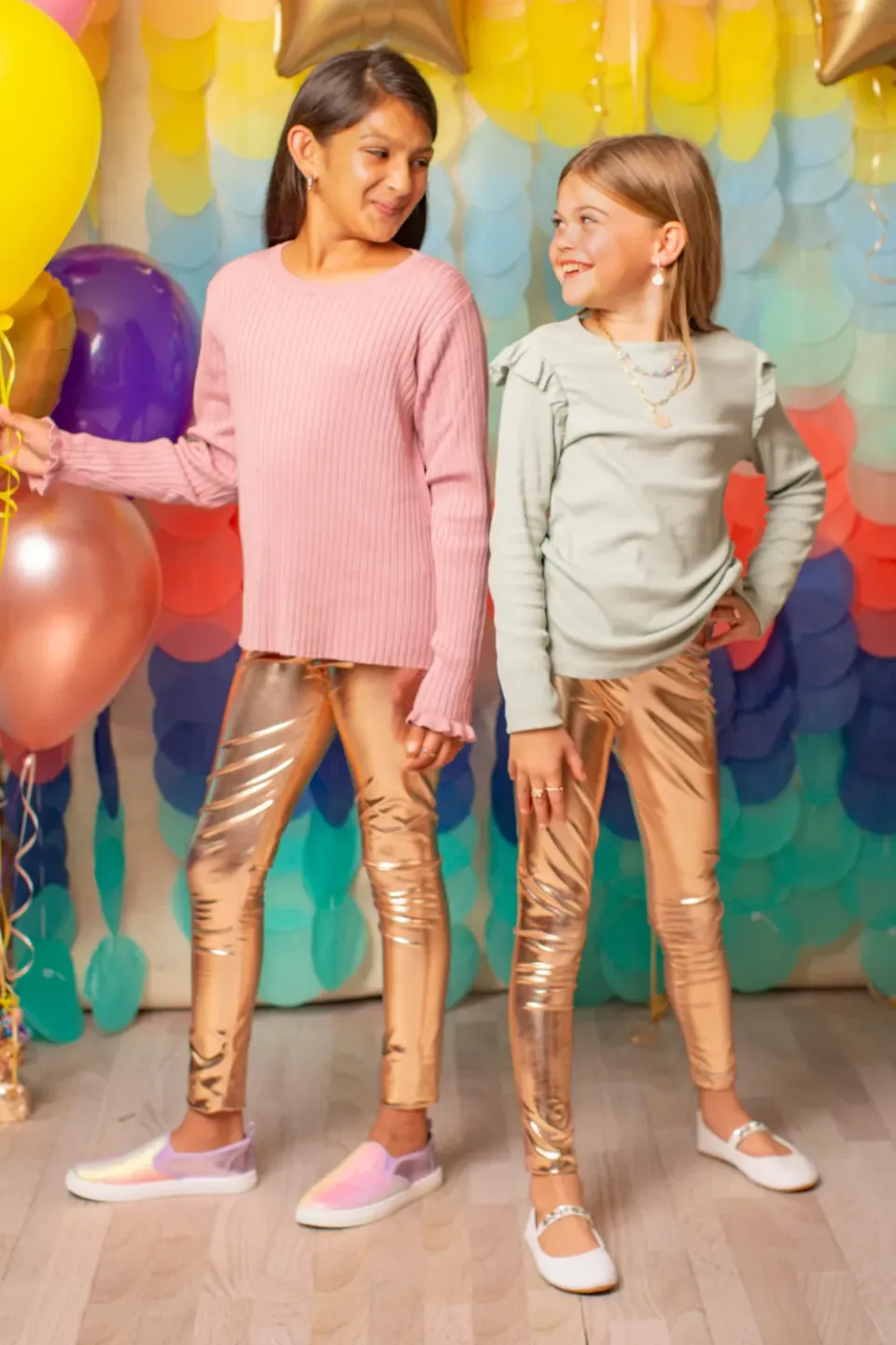 Great Pretenders Love Life leggings metallizzati bambina