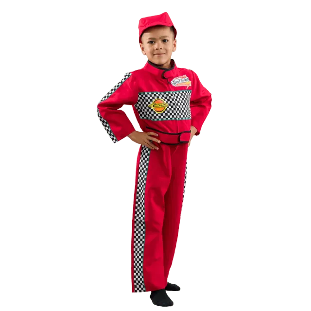 Pretend to Bee Red Racing Driver costume bimbi con cappello