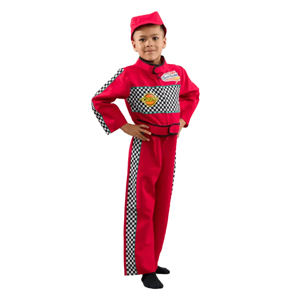 Pretend to Bee Red Racing Driver costume bimbi con cappello