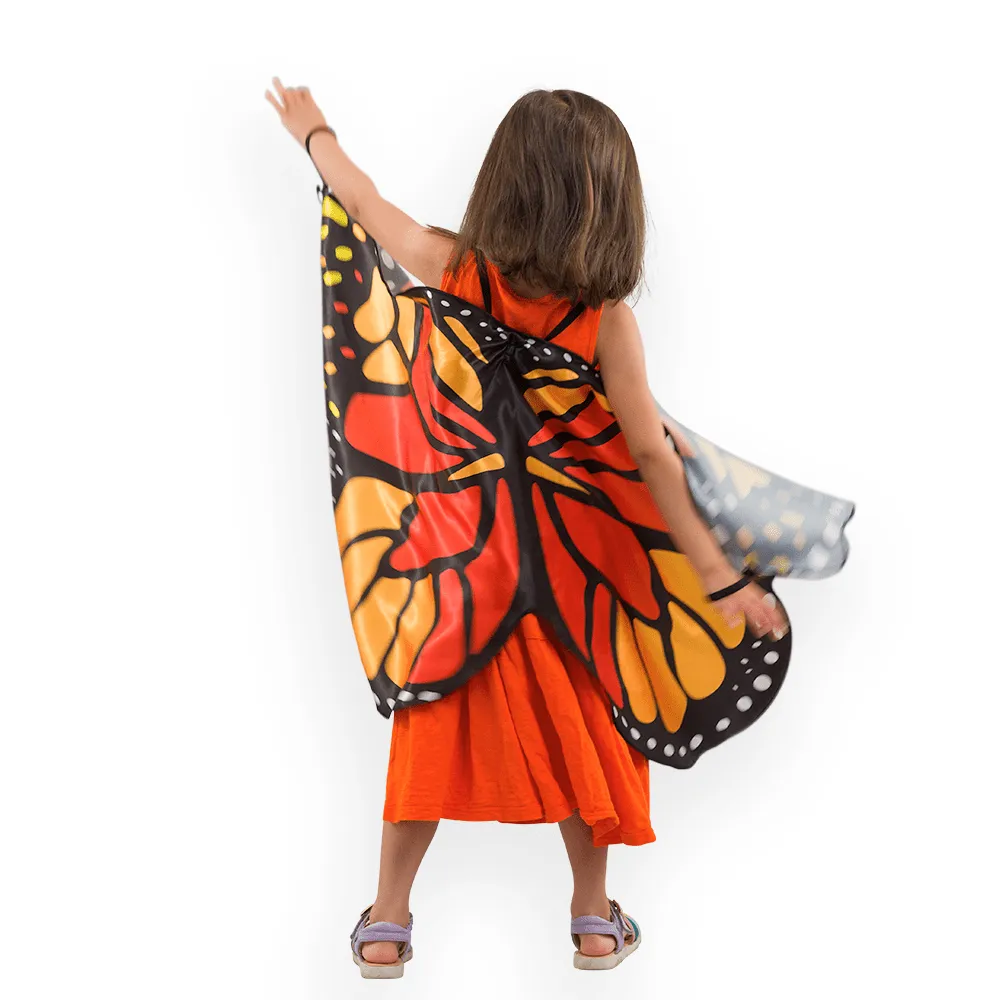 PRETEND TO BEE Butterfly Wings Cape ali farfalla satin