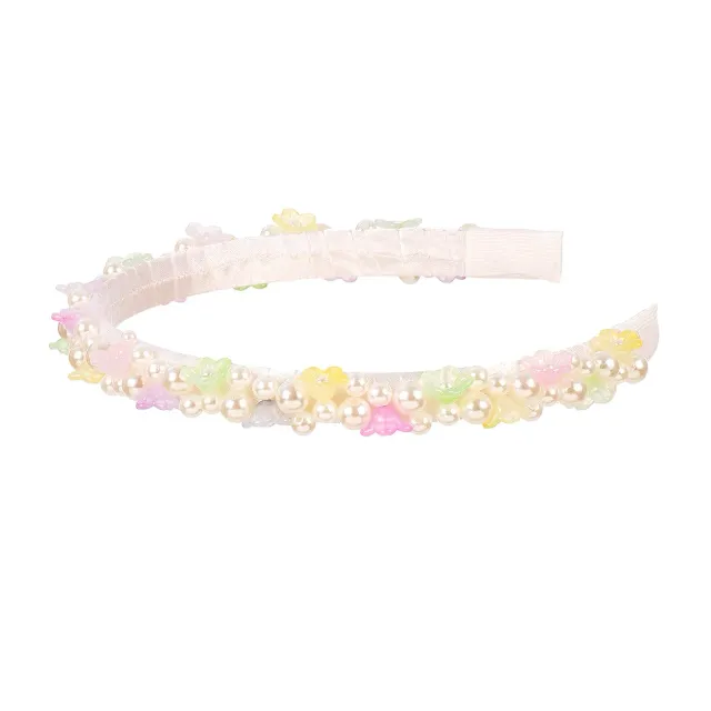 Souza Madelien tiara fiori perle rosa