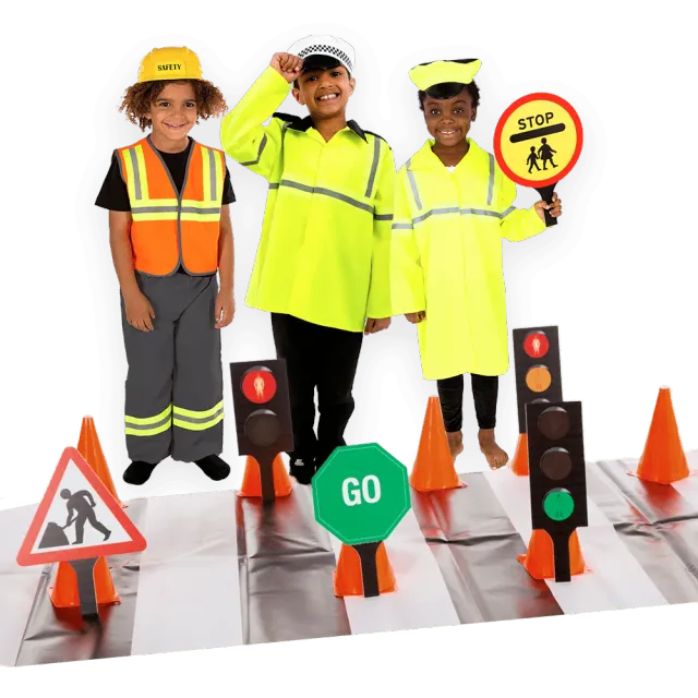 Pretend to Bee Road Safety set gioco di ruolo 3 costumi