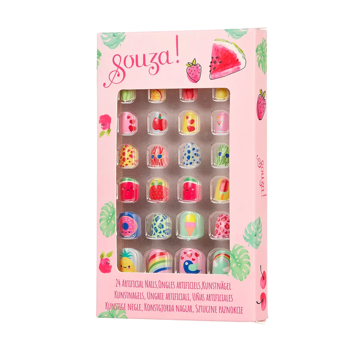 Souza unghie finte adesive bambina 24 pezzi