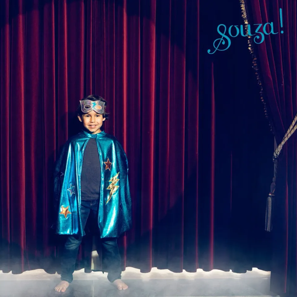Souza Super Hero-Bat Mantello Blu 4-8 Anni
