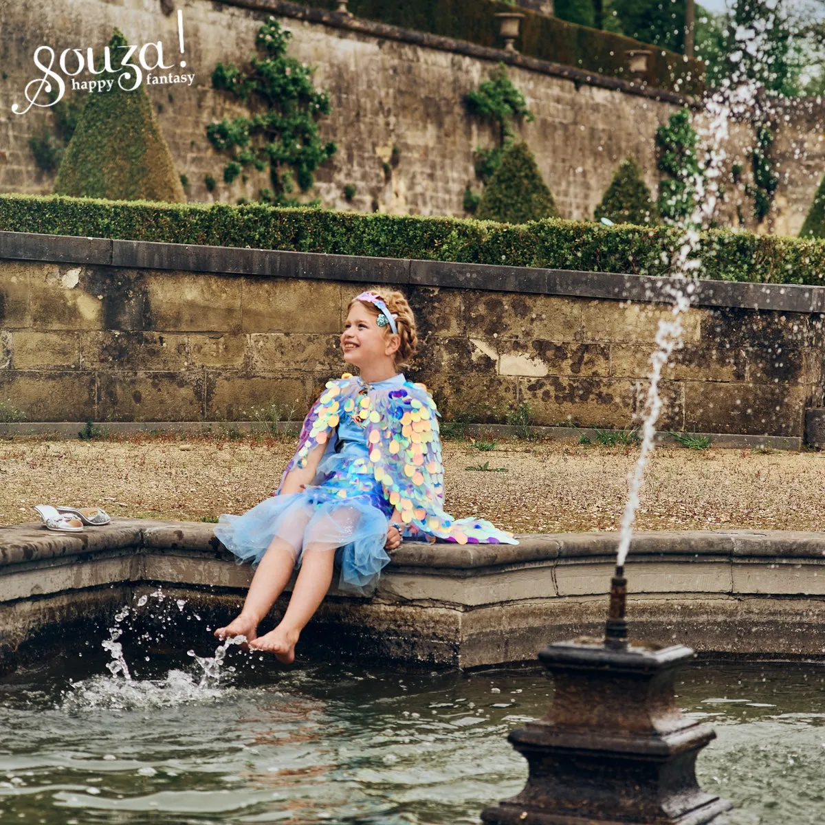 Souza! Lorelie mantello principessa bambina glitter blu