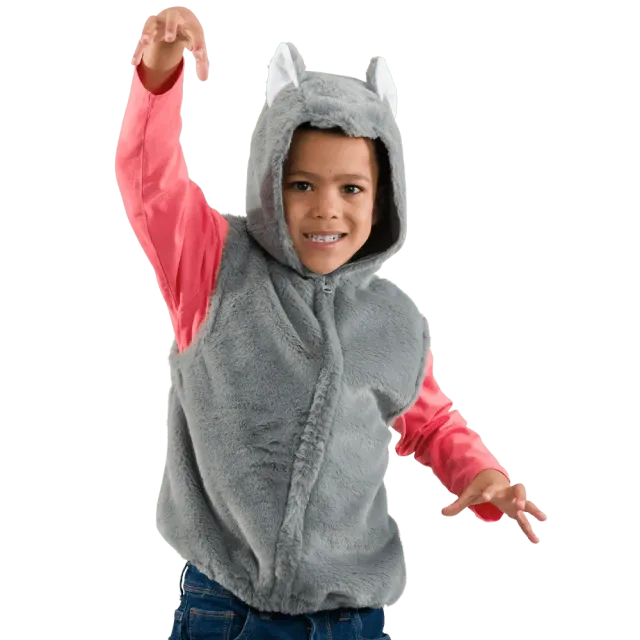 Pretend to Bee Wolf felpa lupo grigia con cappuccio