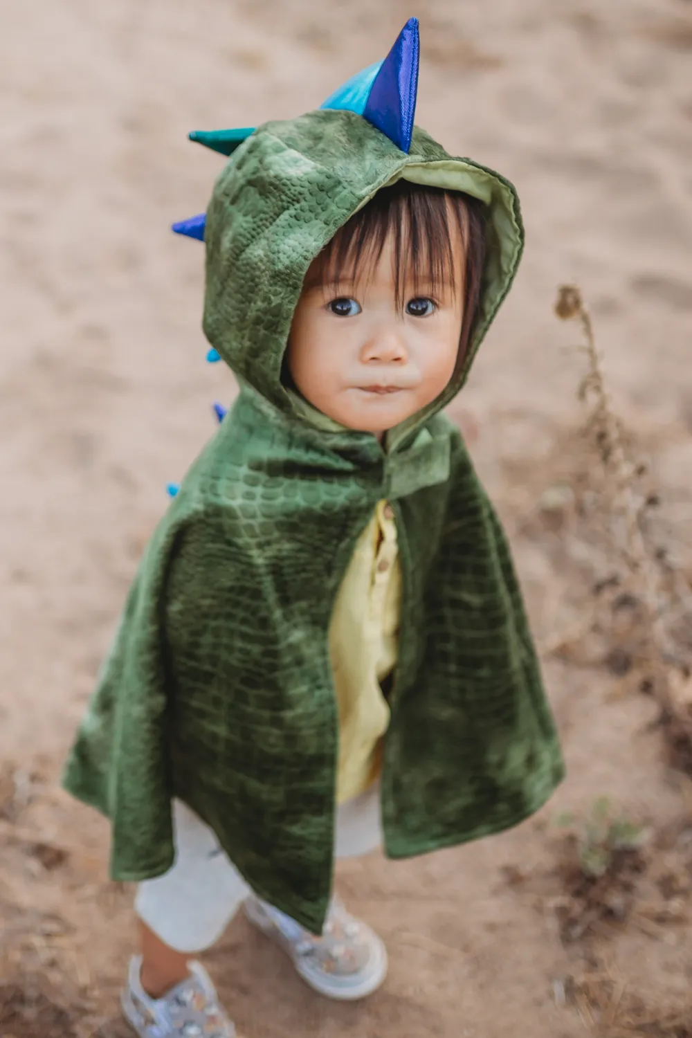 Great Pretenders Baby Dragon mantello drago verde con cappuccio