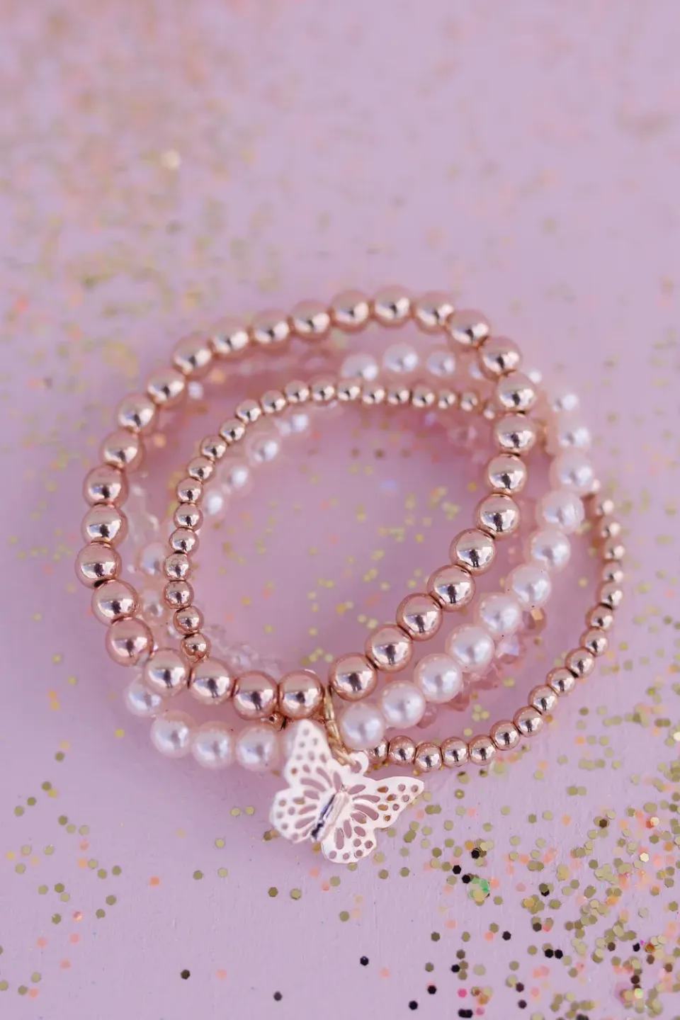 Great Pretenders Blush Crush set bracciali farfalla 4 pezzi