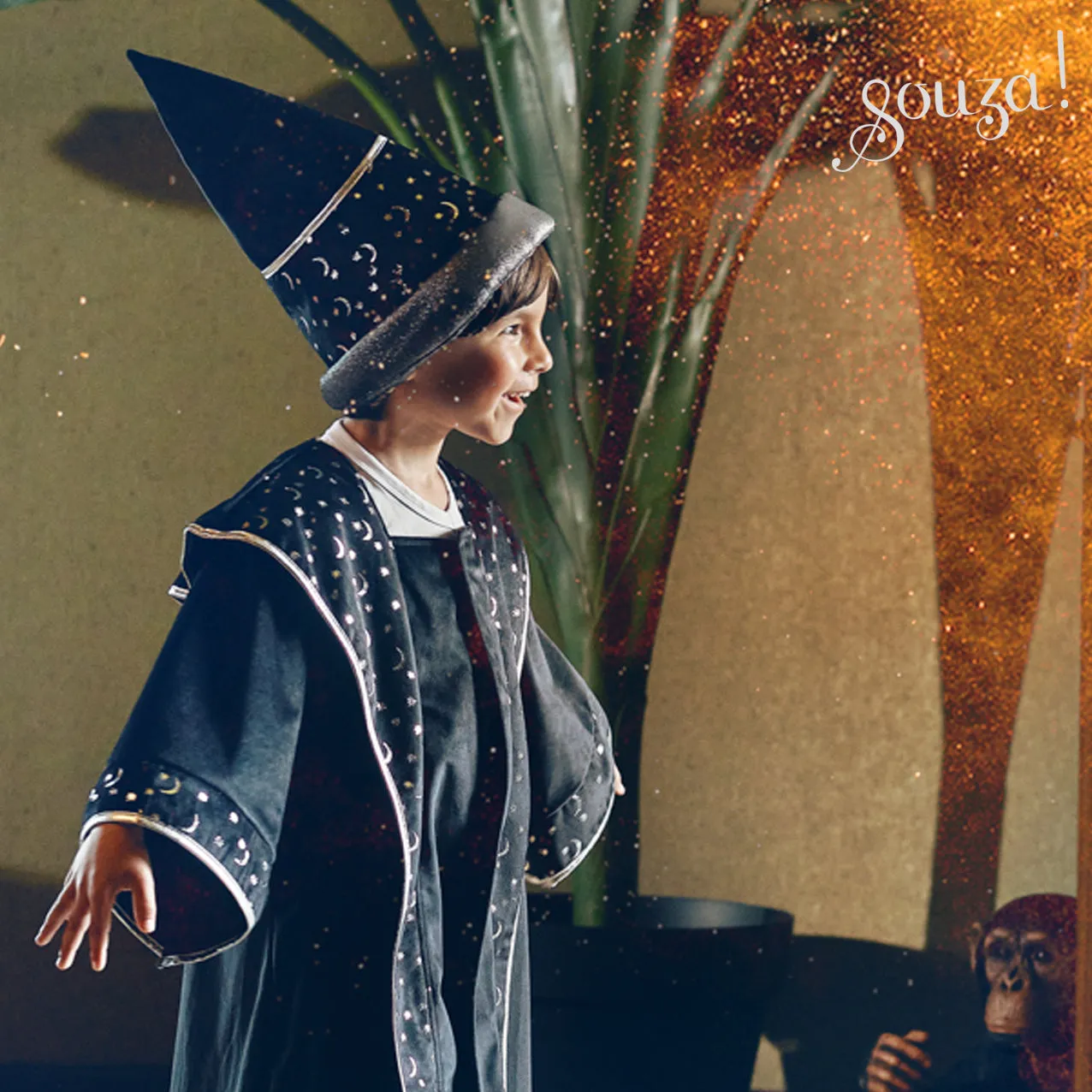Souza! Ralph mantello mago nero 4-8 anni halloween