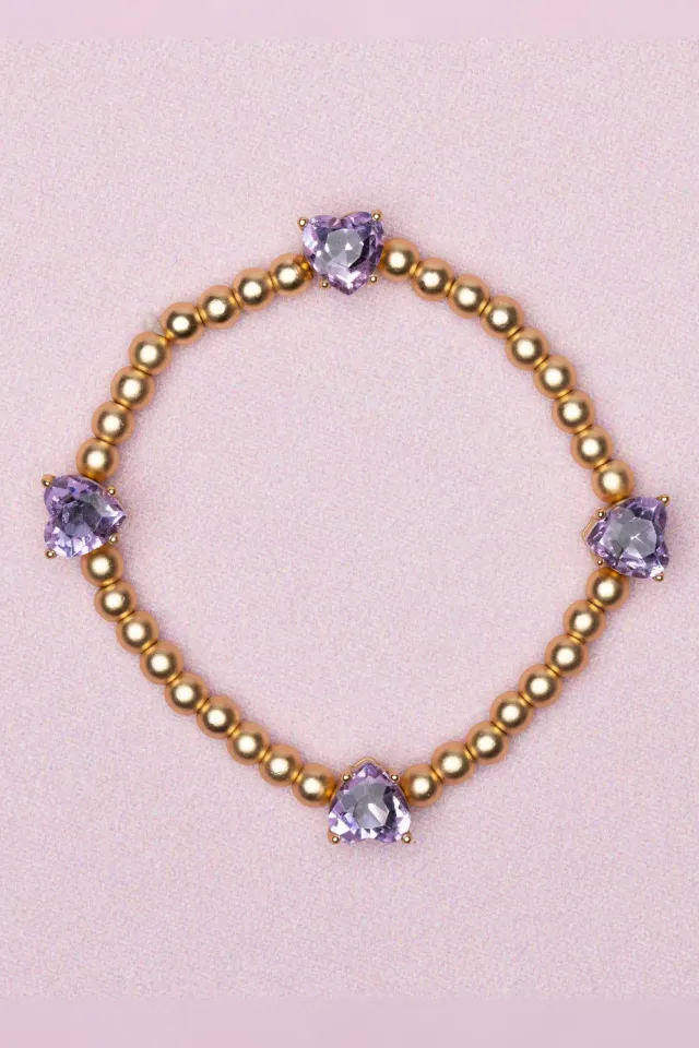 Great Pretenders Boutique Chic Amethyst Love bracciale bimba cuori