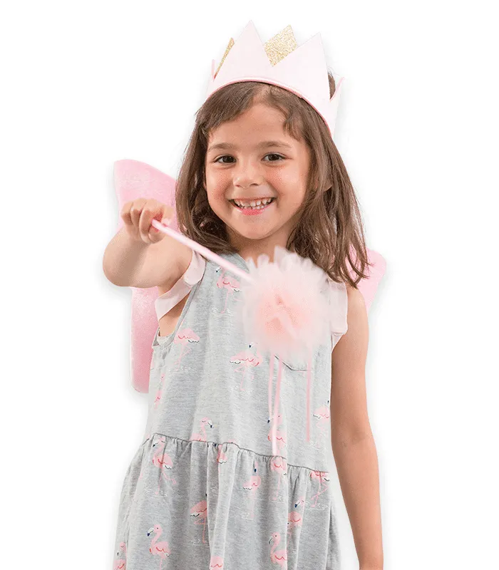 Pretend to Bee Set Fata Rosa con Ali Corona e Bacchetta