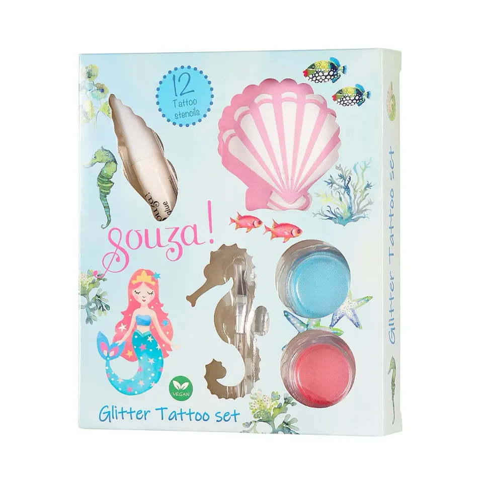 Souza! Mermaid set tatuaggi glitter sirena