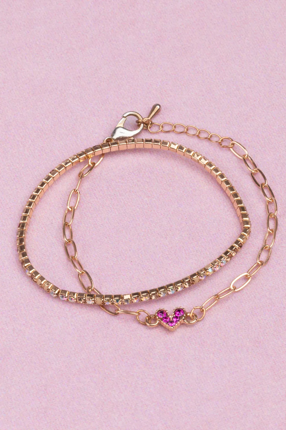 Great Pretenders Boutique Chic bracciale cuore rosa oro bambina
