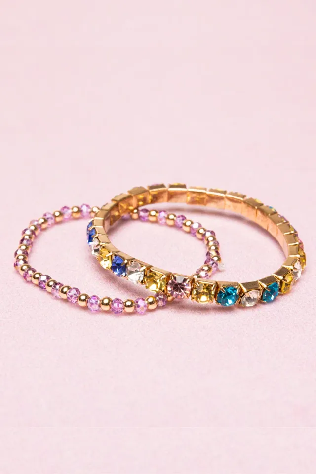 Great Pretenders Boutique Glitz and Glam bracciali set 2 pezzi gemme
