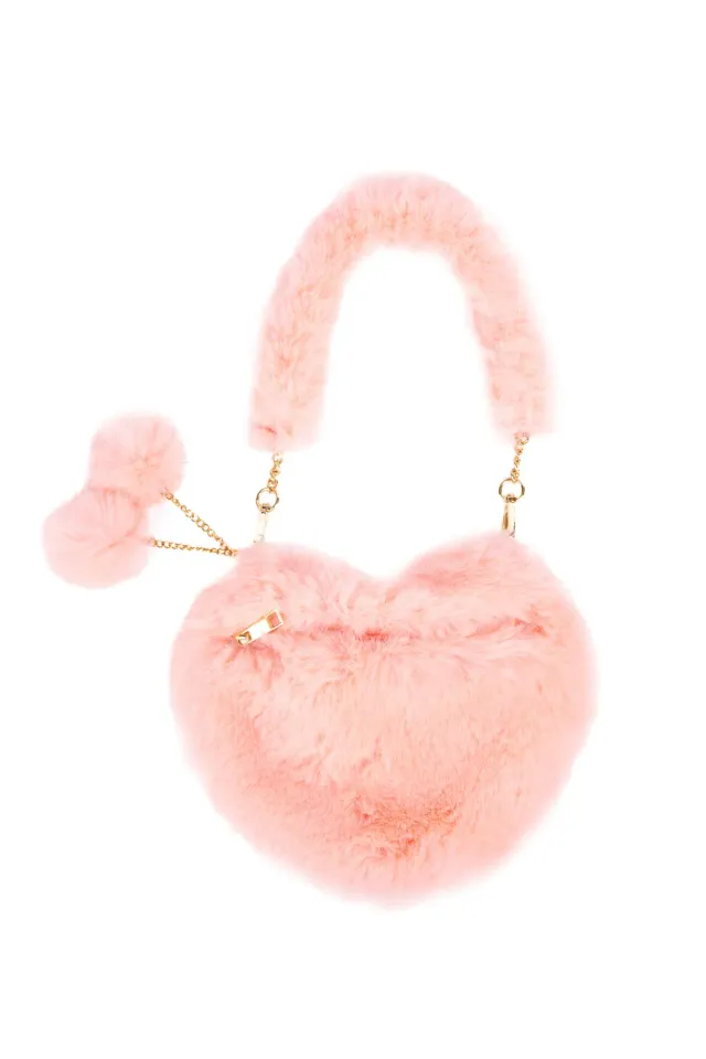 Great Pretenders Furry Purse borsetta a cuore
