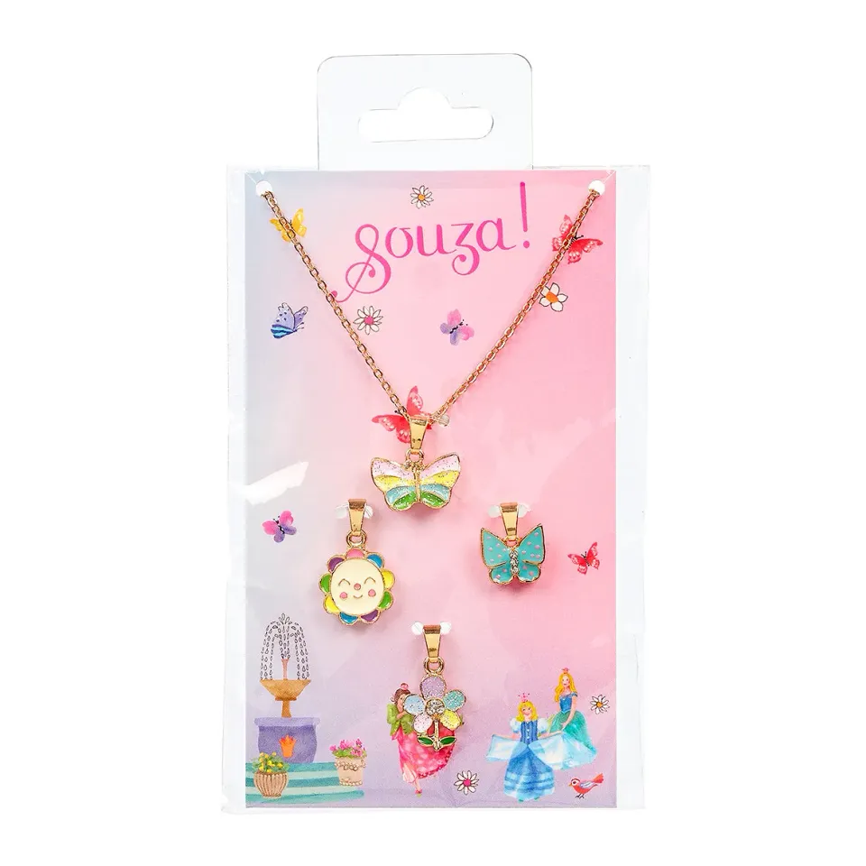 Souza! Butterfly set collana farfalla + 3 charms