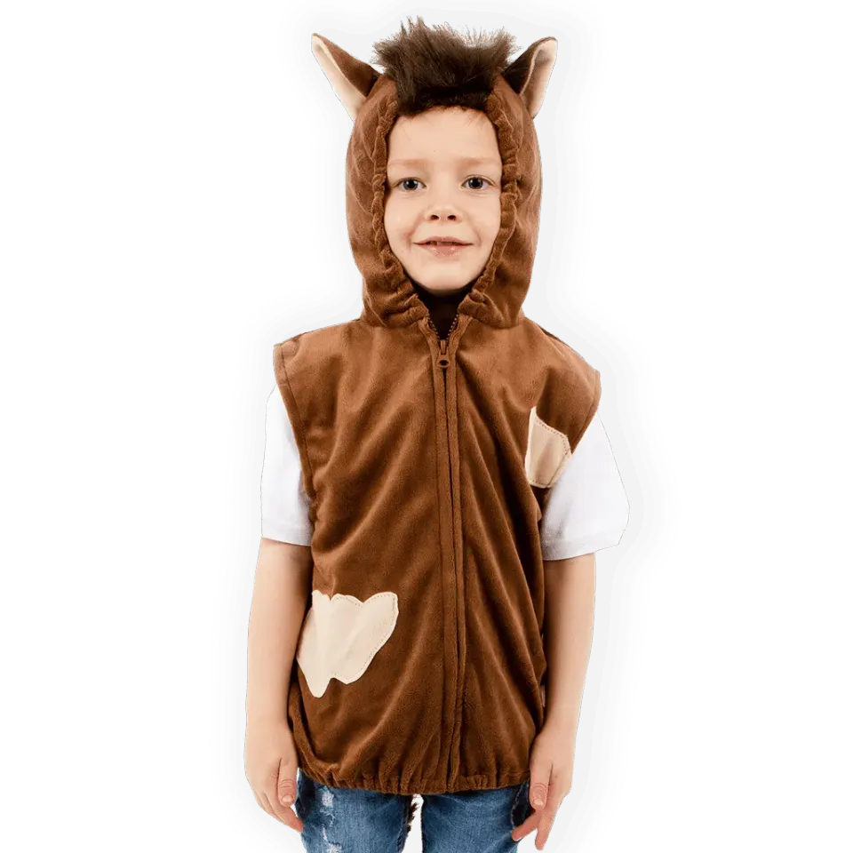 Pretend to Bee Cavallo costume bambino marrone 3-7 anni in velluto