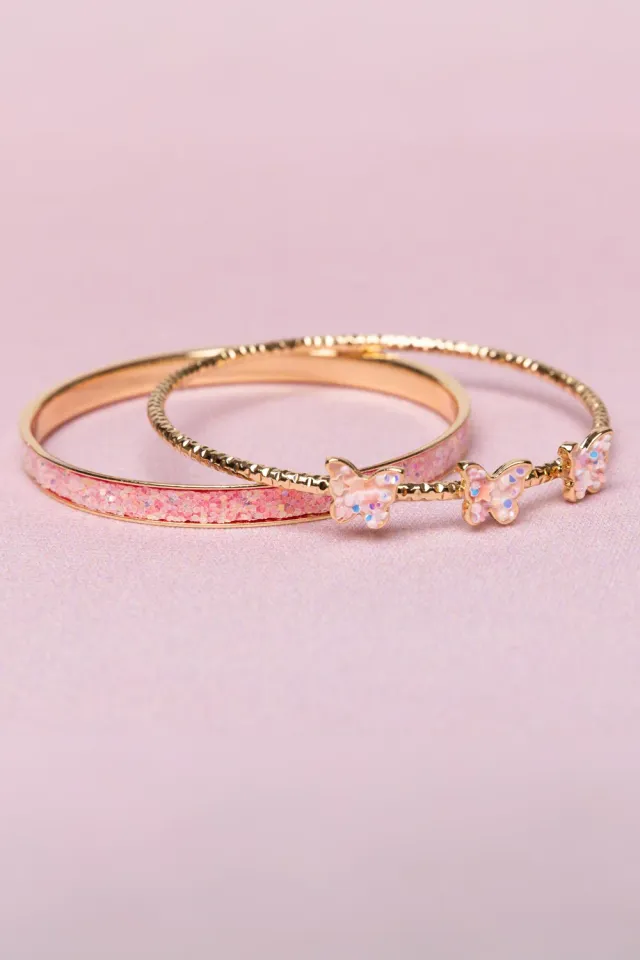 Great Pretenders Boutique Chic Butterfly Bangles braccialetti rosa
