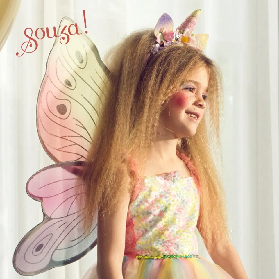 Souza! Valerie vestito fata con ali multicolore bambina