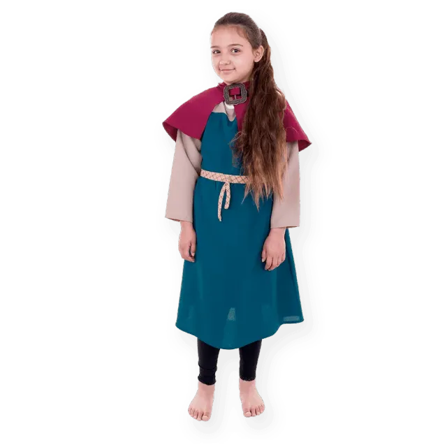 Pretend to Bee Viking Girl costume bambina mantello bordeaux