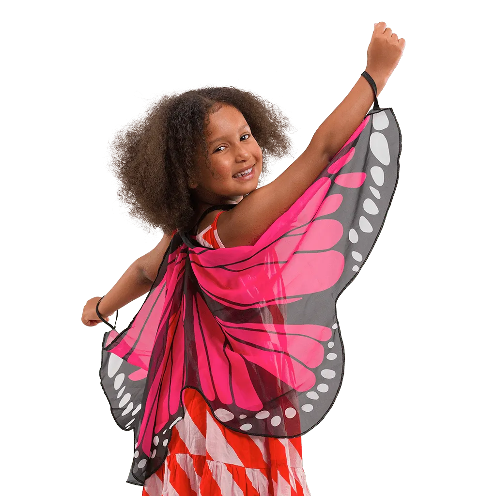 PRETEND TO BEE Butterfly Wings Cape ali farfalla satin