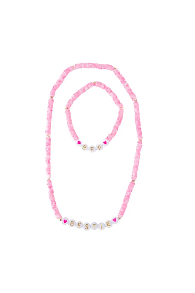 Great Pretenders Bestie set collana e bracciale perline rosa