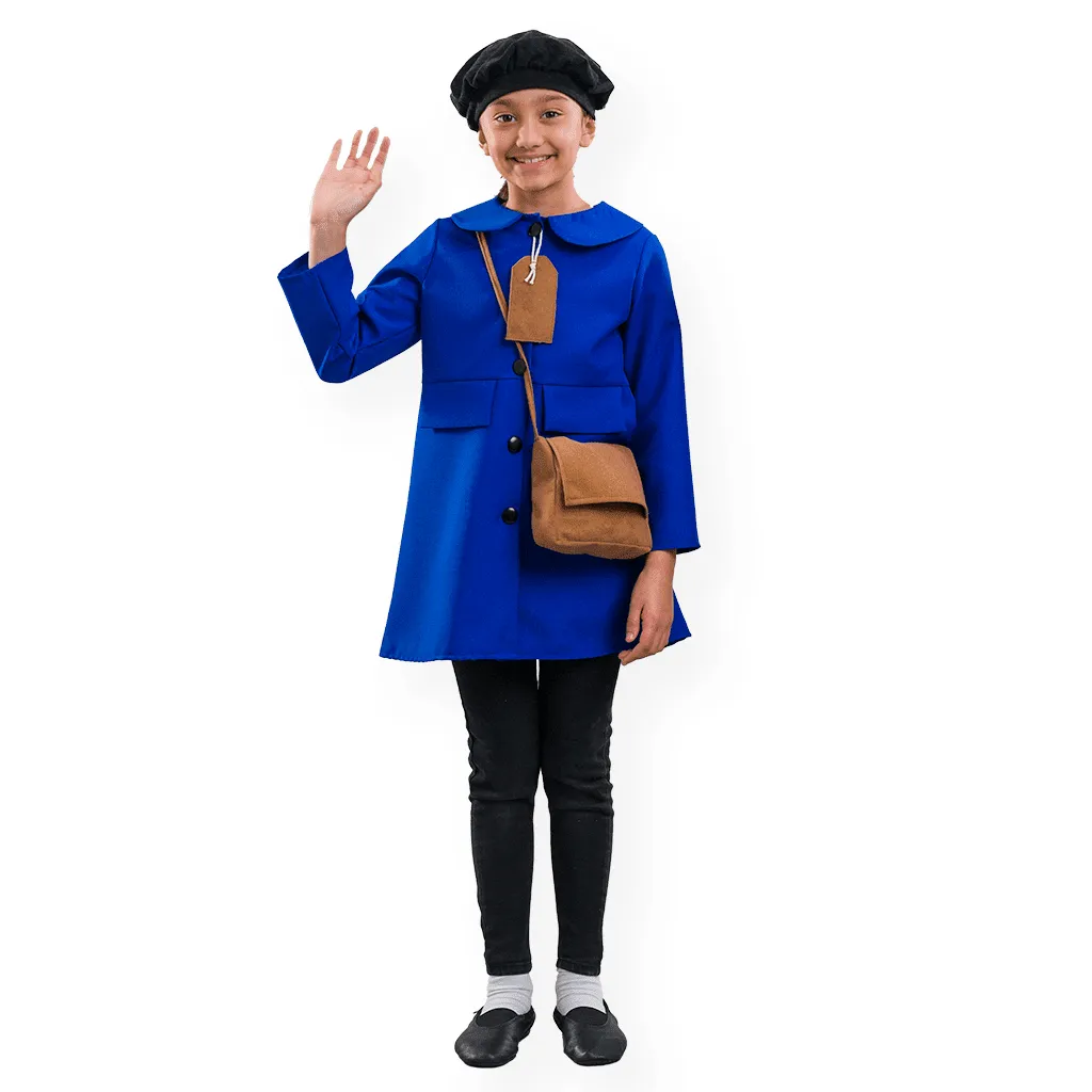 Pretend to Bee Evacuee costume sfollata bambina blu