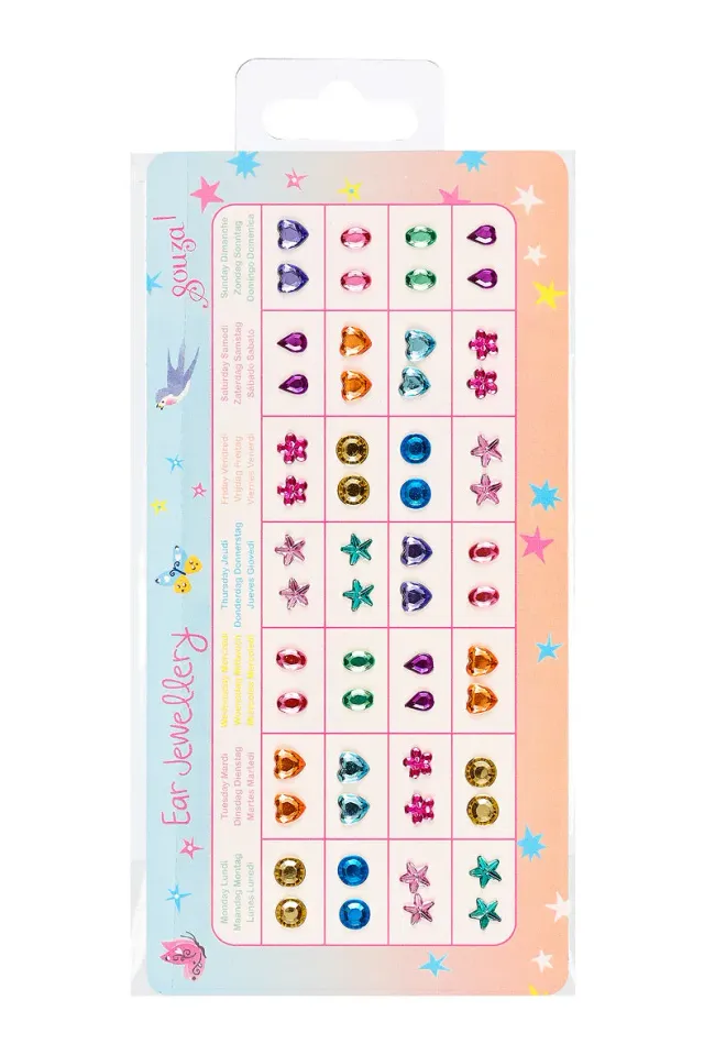 Souza! Ear stickers orecchini adesivi multicolore 28 paia
