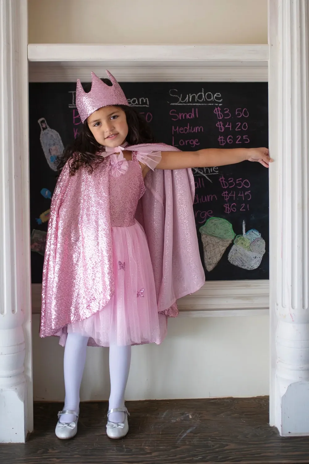 Great Pretenders Precious Sequins Pink mantello con corona rosa paillettes