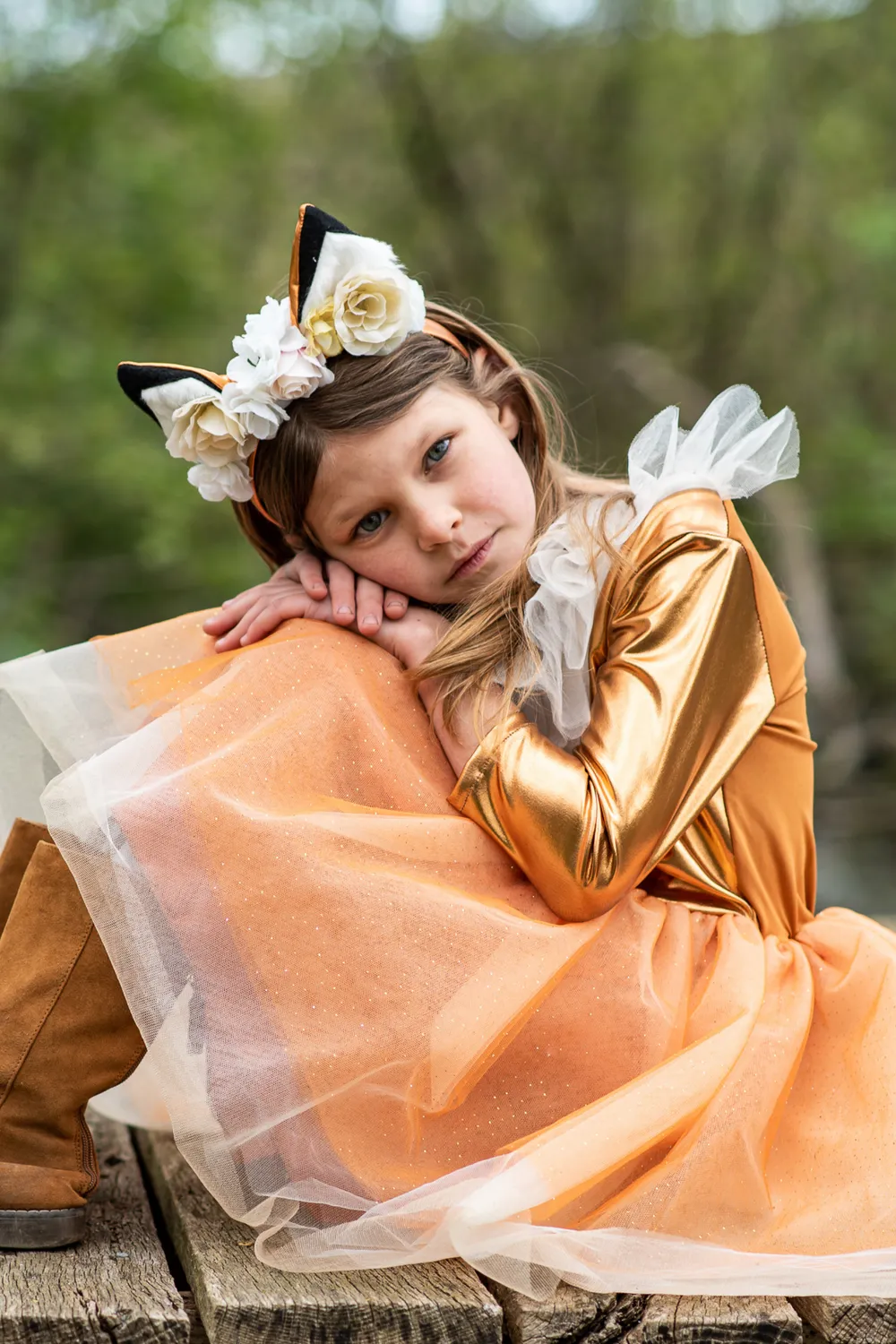Great Pretenders Woodland Fox costume volpe arancione con cerchietto
