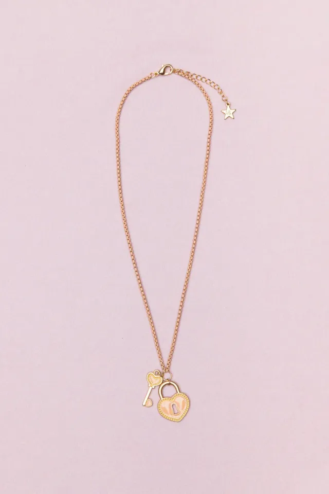 Great Pretenders Boutique Chic Love Unlocked collana chiave rosa