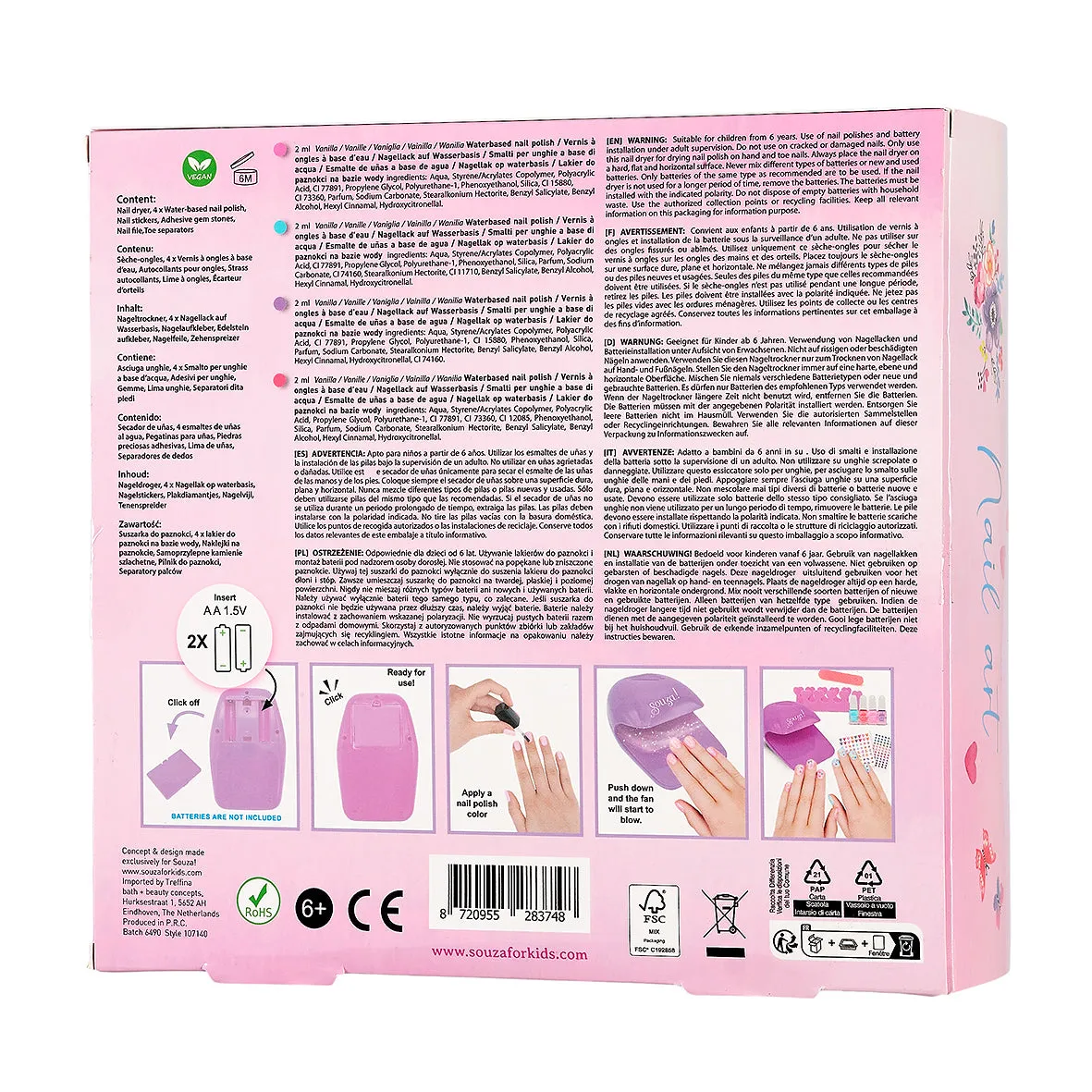 Souza! Nail Polish Set smalti bambina 4 colori con asciugaunghie