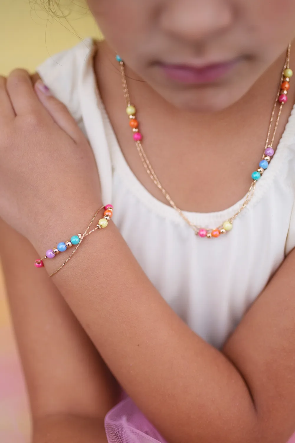 Great Pretenders Boutique Golden Rainbow bracciale bambina oro arcobaleno