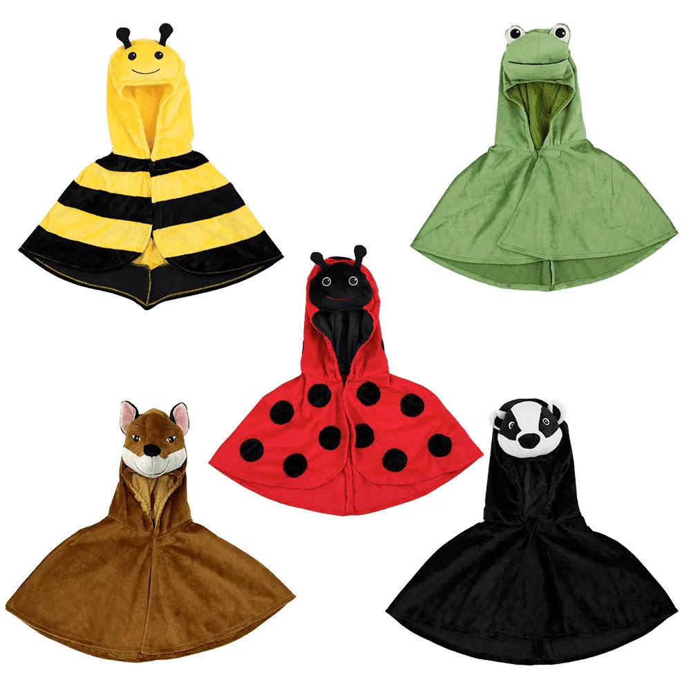 PRETEND TO BEE Woodland Animals set 5 mantelli travestimento con cappuccio
